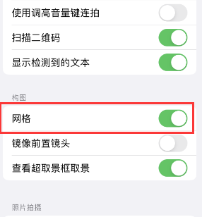 久治苹果手机维修网点分享iPhone如何开启九宫格构图功能 