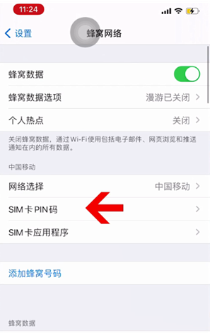 久治苹果14维修网分享如何给iPhone14的SIM卡设置密码 